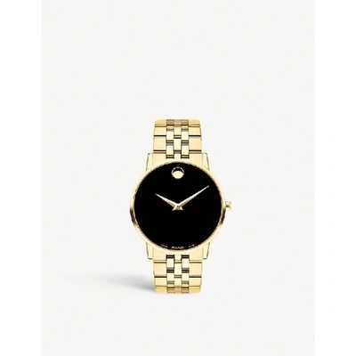 Shop Movado Museum Classic Gold-plated Stainless Steel Watch