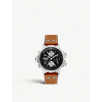 Shop Hamilton H77616533  Khaki X-wind Leather Chronograph Watch