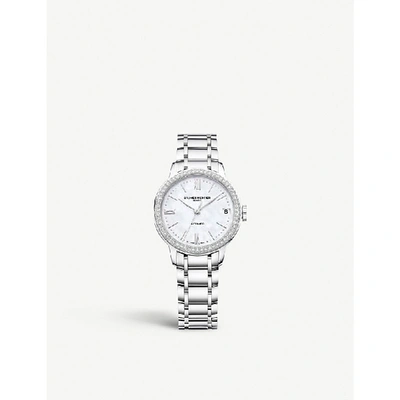 Shop Baume & Mercier M0a10479 Classima Diamond And Stainless Steel Watch In Silver