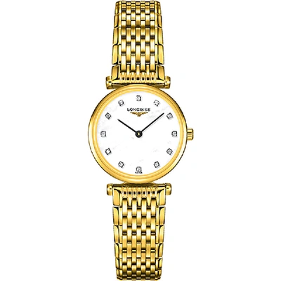 Shop Longines L42092878 La Grande Classique Yellow Gold Plate Bracelet Watch