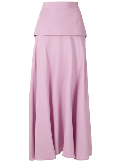 Shop Reinaldo Lourenço Layered Midi Skirt In Pink