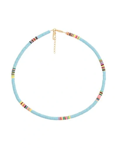 Shop Allthemust Necklace In Sky Blue