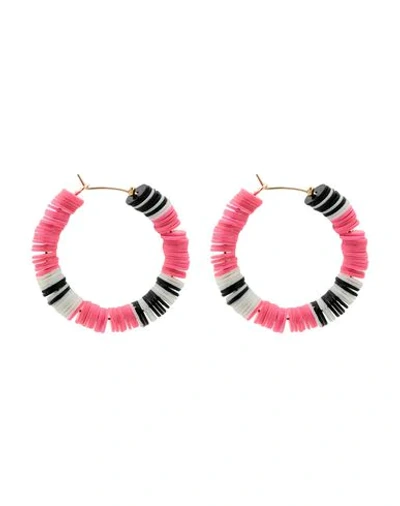 Shop Allthemust Woman Earrings Fuchsia Size - Vinyl, Brass In Pink