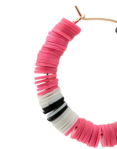 Shop Allthemust Woman Earrings Fuchsia Size - Vinyl, Brass In Pink