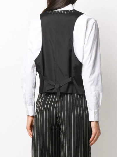 Shop Alexandre Vauthier Pinstripe Tailored Waistcoat In Black