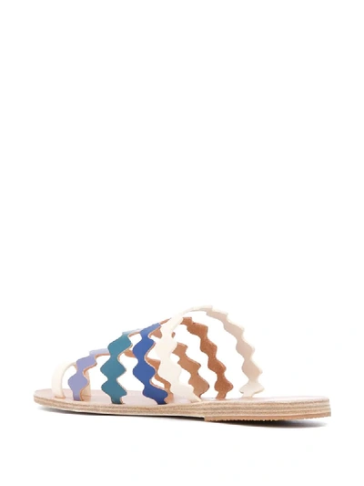 Shop Ancient Greek Sandals X Le Sirenuse Nikionda Scalloped Slides In Blue