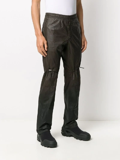 Shop Alyx Elasticated Waistband Gaiter Trousers In Brown