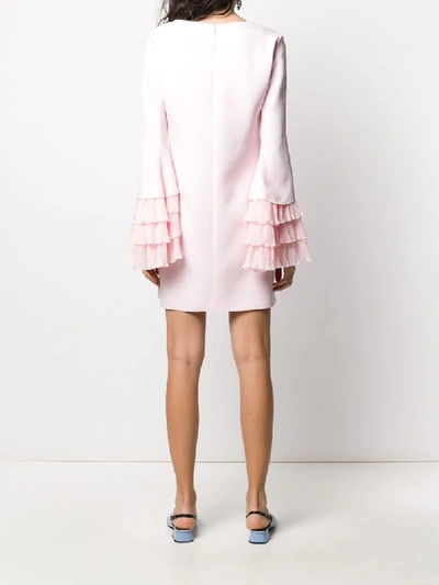 Shop Giambattista Valli Chiffon-trimmed Crepe Dress In Pink