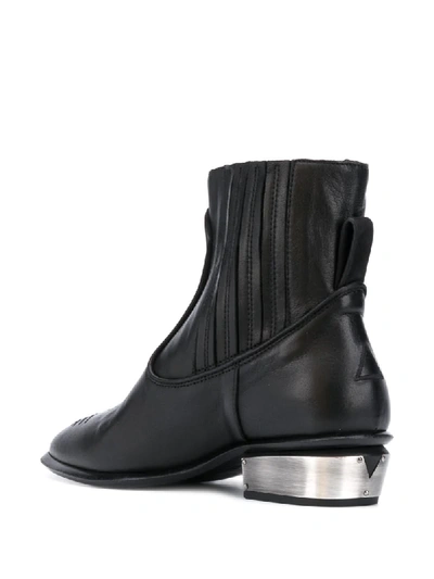 Shop Kate Cate Steel Heel Western Boots In Black