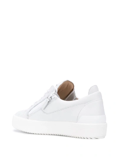 Shop Giuseppe Zanotti Frankie Zip-detail Sneakers In White