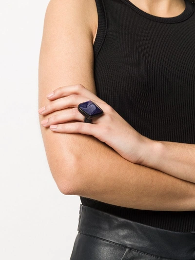 Monies Unique Oversized Ring In Blue