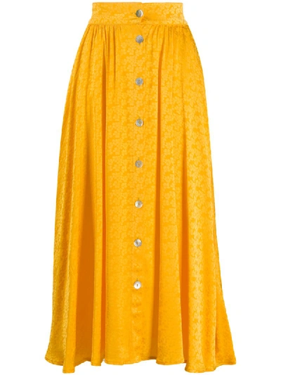 Shop Andamane Buttoned High-waisted Skirt In Yellow