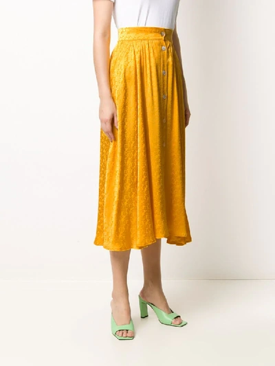 Shop Andamane Buttoned High-waisted Skirt In Yellow