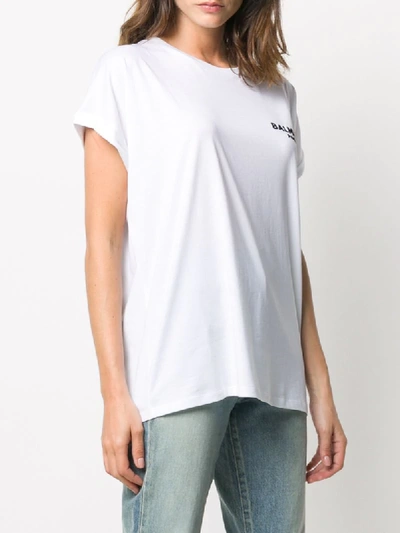Shop Balmain Logo-detail Short-sleeve T-shirt In White