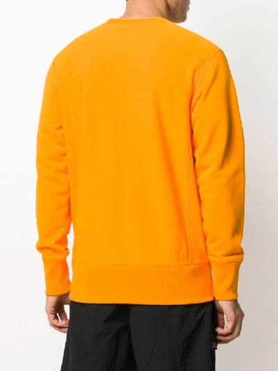 Shop Champion Embroidered Logo Sweatshirt In Orange