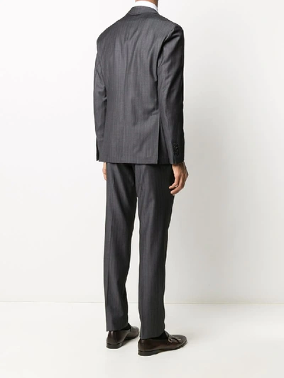 Shop Lardini Fitted Single-breasted Suited In Grey