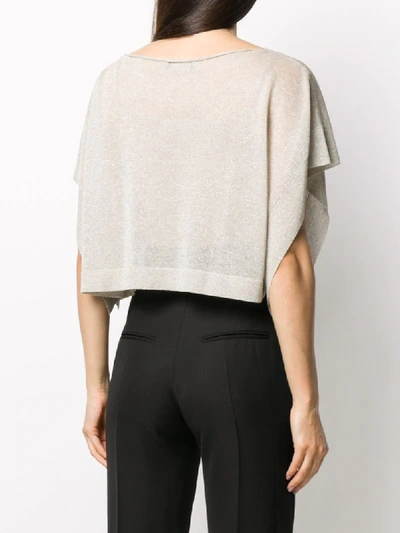 Shop Antonelli Knitted Crop Top In Neutrals