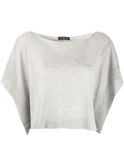 Shop Antonelli Knitted Crop Top In Grey