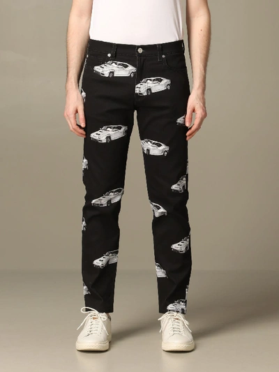 Shop Versace Jeans With All Over Machines Print In Black