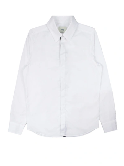 Shop Fendi White Cotton Shirt In Bianco