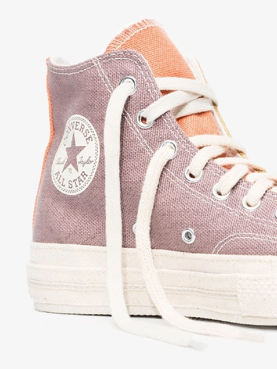 Shop Converse Neutrals Multicoloured Chuck 70 Renew Cotton Tripanel High Top Sneakers