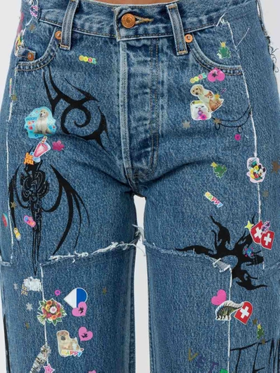 Shop Vetements X Levi's Tribal Sticker Denim Jeans
