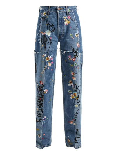 Shop Vetements X Levi's Tribal Sticker Denim Jeans