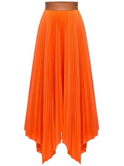 Shop Loewe Asymmetric Pleated Skirt