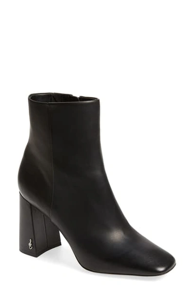 Shop Sam Edelman Codie Square Toe Bootie In Black Leather