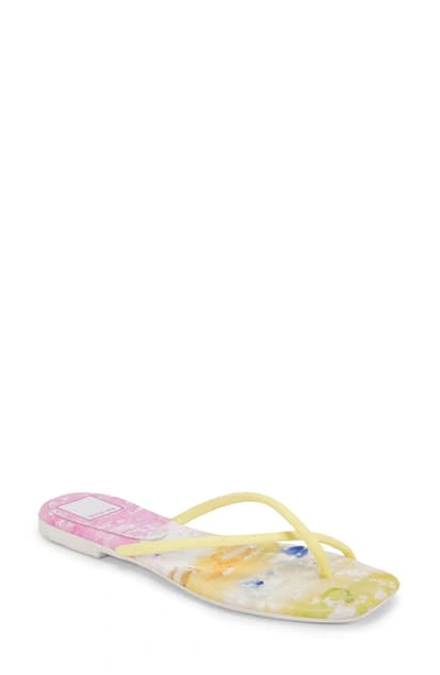 Shop Dolce Vita Lyza Flip Flop In Citron Multi Tie Dye