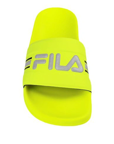 Shop Fila Oceano Neon Slipper Woman Sandals Acid Green Size 5.5 Textile Fibers