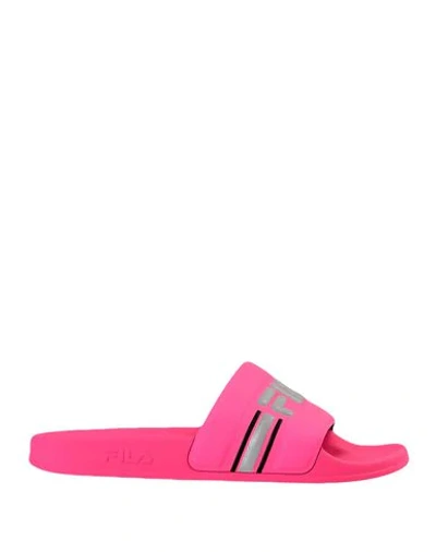 Shop Fila Oceano Neon Slipper Woman Sandals Fuchsia Size 9.5 Textile Fibers