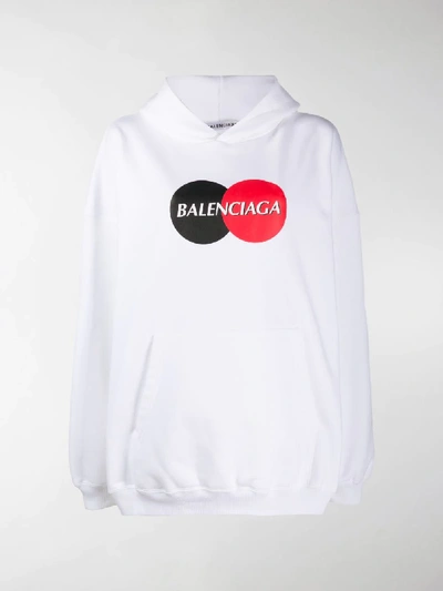 Shop Balenciaga Uniform Large Fit Hoodie In White