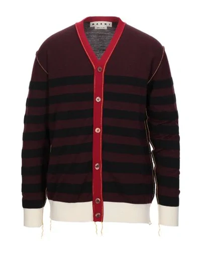 Shop Marni Cardigans In Maroon