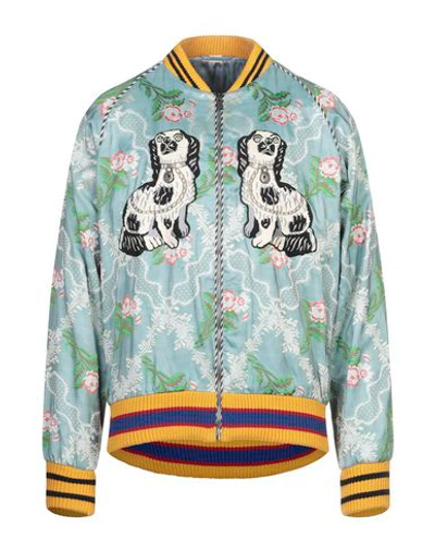Shop Gucci Bomber In Turquoise
