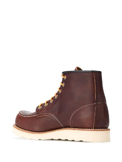Red Wing Shoes Stylish Ankle Length Flat Sole Boots In Brown