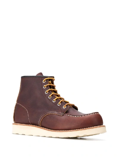 Red Wing Shoes Stylish Ankle Length Flat Sole Boots In Brown