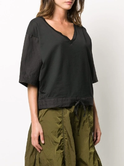 Shop Andrea Ya'aqov Drawstring-hem Short-sleeve T-shirt In Black