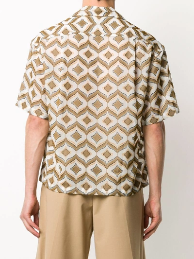 Shop Cmmn Swdn Patterned Short Sleeve Shirt In Neutrals