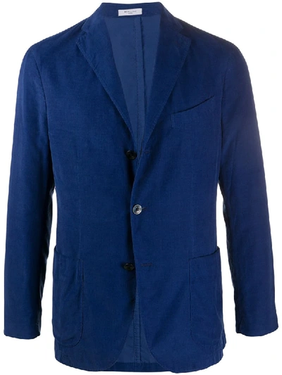 Shop Boglioli Corduroy Single-breasted Blazer In Blue