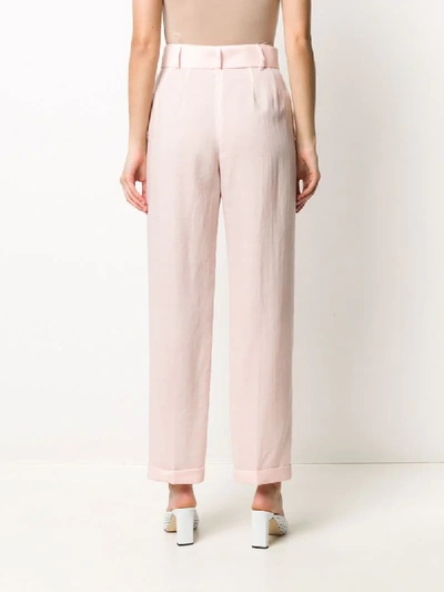 Shop Agnona Belted High Waisted Trousers In Pink