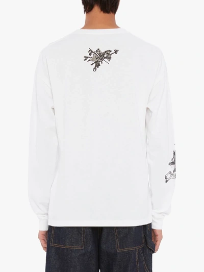 Shop Jw Anderson Camelot Print Long-sleeve T-shirt In White