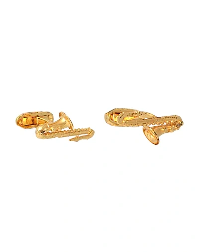 Shop Dolce & Gabbana Man Cufflinks And Tie Clips Gold Size - Brass