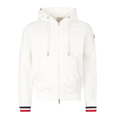 Shop Moncler Zipped Hoodie In White