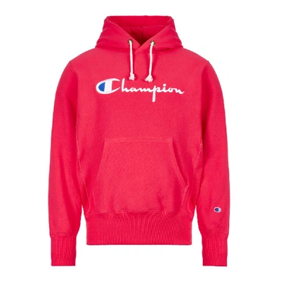 Shop Champion Hoodie Script Logo In Pink