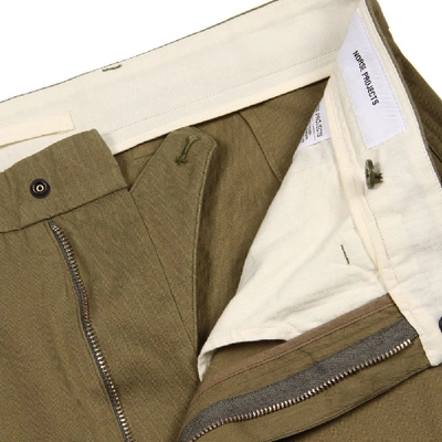 Shop Norse Projects Trousers Laurits Herringbone Cargo In Green