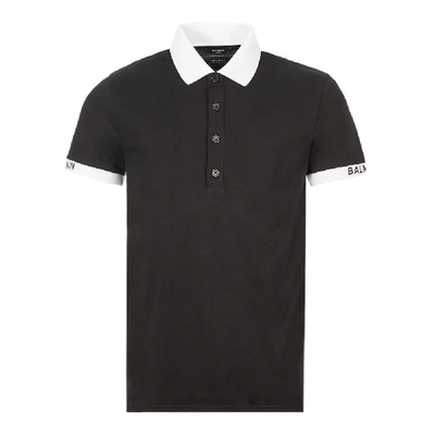 Shop Balmain Polo Shirt In Black