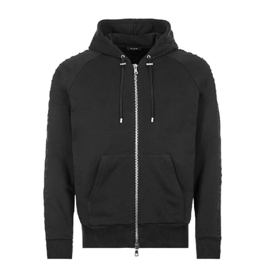 Shop Balmain Zip Hoodie In Black