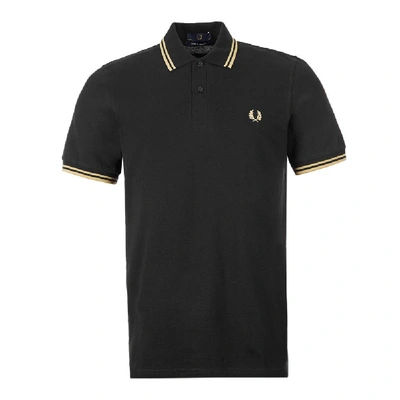 Shop Fred Perry Twin Tipped Polo Shirt In Black