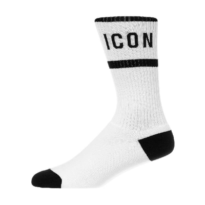 Shop Dsquared2 Socks Icon In White